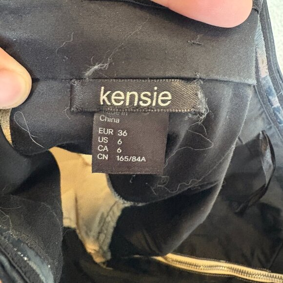 Kensie Strapless Mini Dress Y2K 90s tan black Zipper Front Pockets Size 6 - Picture 9 of 14